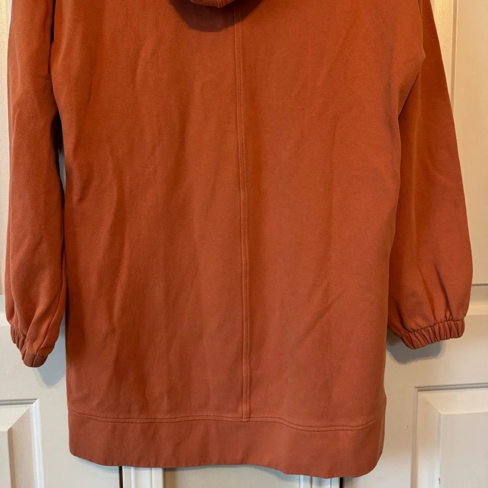 Elegantees Orange Women’s Hooded Sweater Tunic 100% Cotton Size Small - Picture 9 of 14
